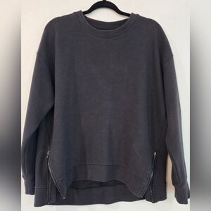 AVIA Women's Black Ribbed Sweater with Zipper Details